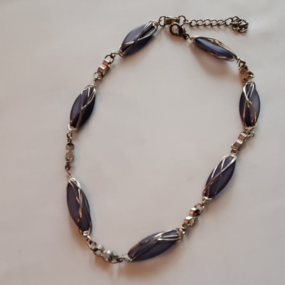Blue bead necklace